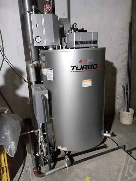Compact steam boiler for green tea processing